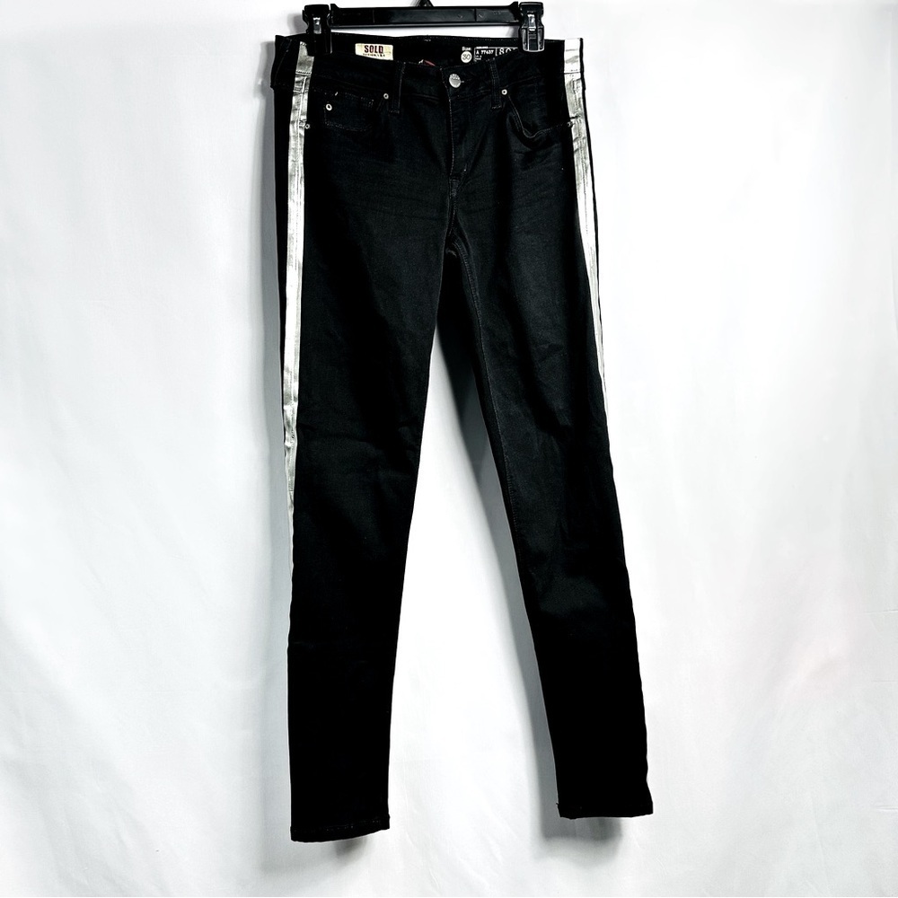 Sold Design Lab Women’s Sz 30 Black SoHo Super Skinny Jeans w/ Metallic Stripes